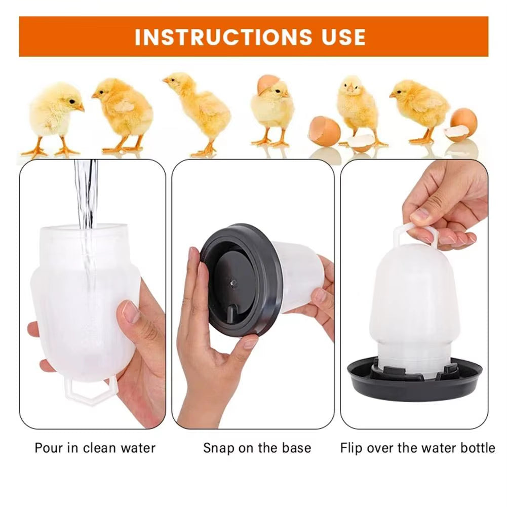 Poultry Automatic Drinker Bucket Chicken Feeder Barrel Quail Chicken Farm Bucket Water Supply Water Drinking Coop V3L3