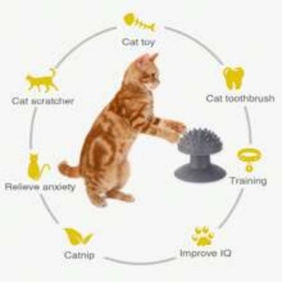 1PC Pet Cat Suction Cup Hair Scrubber, Cat Scratching and Scratching Tool