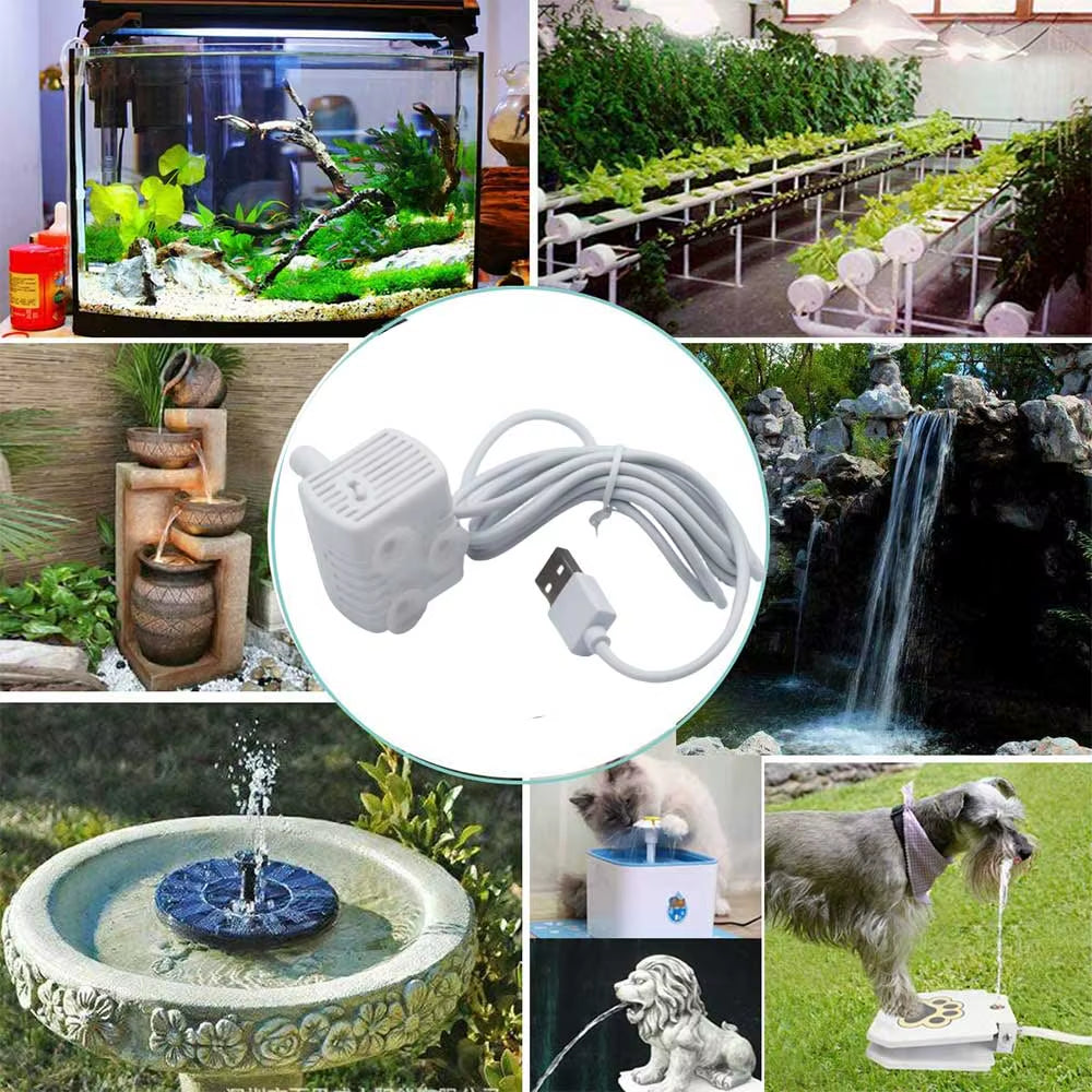 Pet Water Fountain Anti-Dry Burning Motor Water Pump for Cat Flowers Drinking Bowl Water Dispenser Aquarium Fish Fountain