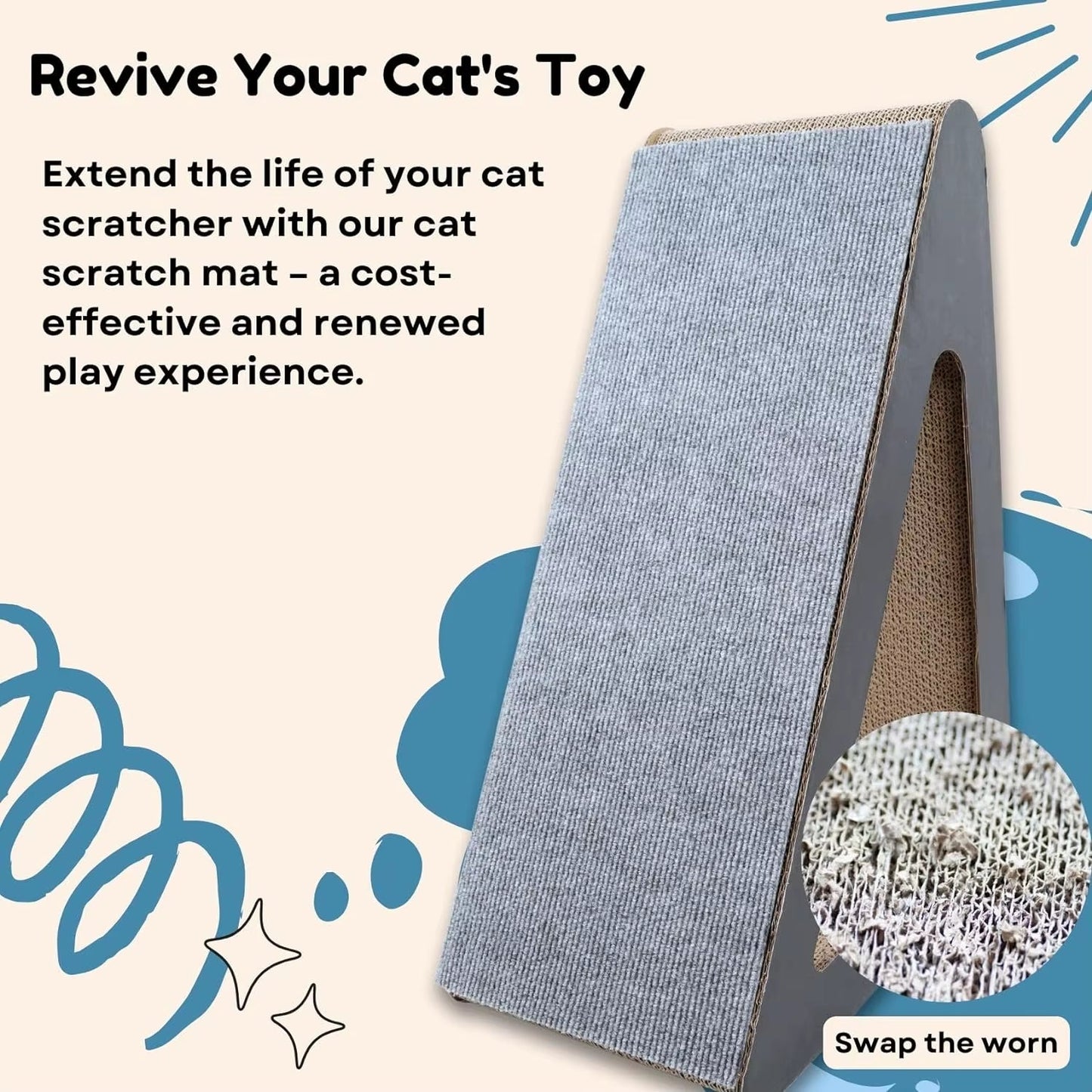 Cat Scratching Mat 30Cmx60Cm Cat Carpet with Self-Adhesive Trimmable Cat Scratching Post Carpet, Cat Scratch Furniture Protector