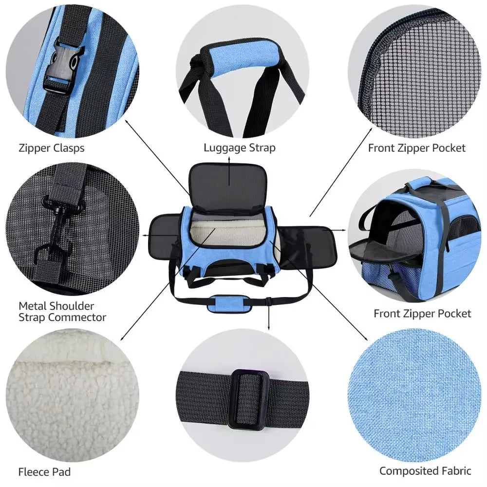 Cat Dog Carrier Pet Backpack Messenger Bag Transport Pet Dog Backpack Outgoing Travel Cat Packets Breathable Small Pet Handbag