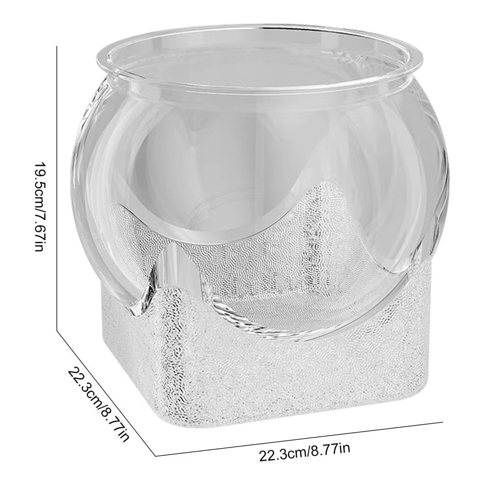 Clear Transparent round Fish Tank Aquarium Micro-Landscape Resistant Falling Desktop Ecologicals Transparent Fish Tank