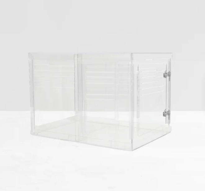 Monogram Clear Dog Crate | Silver Latch | Large