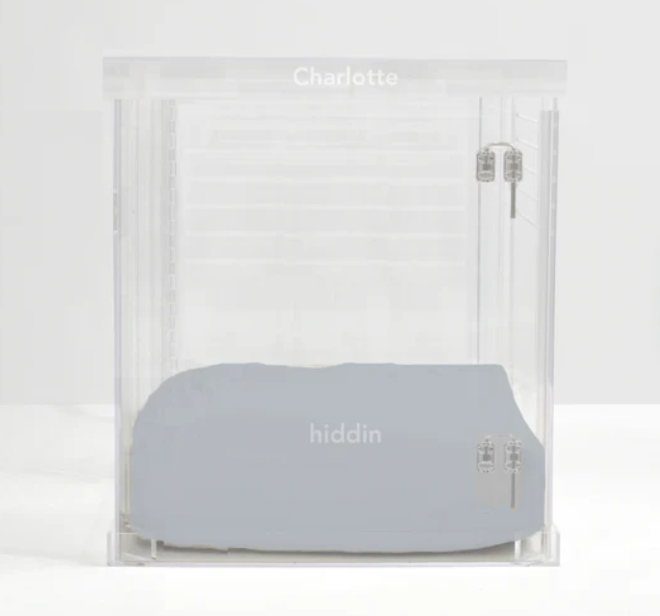 Monogram Clear Dog Crate | Silver Latch | Large