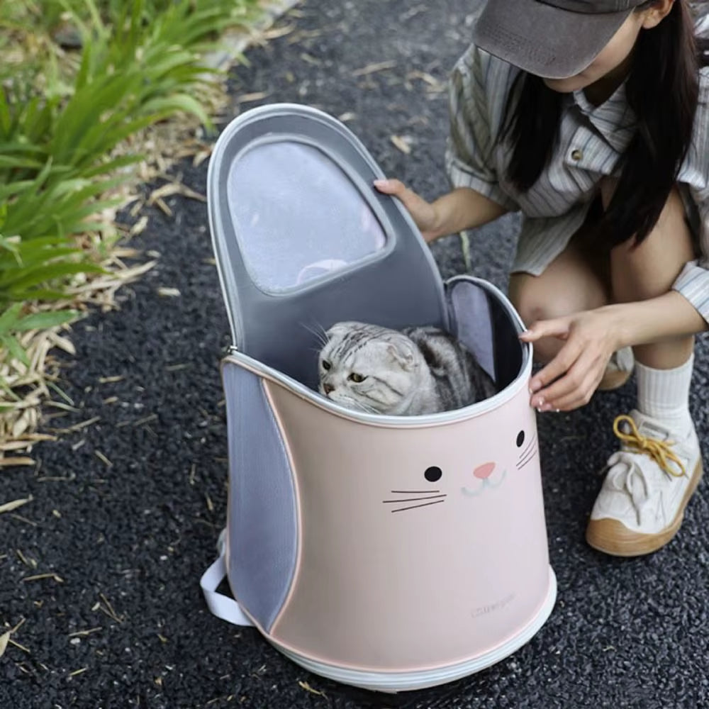 Creative Pet Backpack Carrier Breathable Adjustable Strap Travel Puppy Bags Hands-Free Waterproof Pet Carrier Backpack