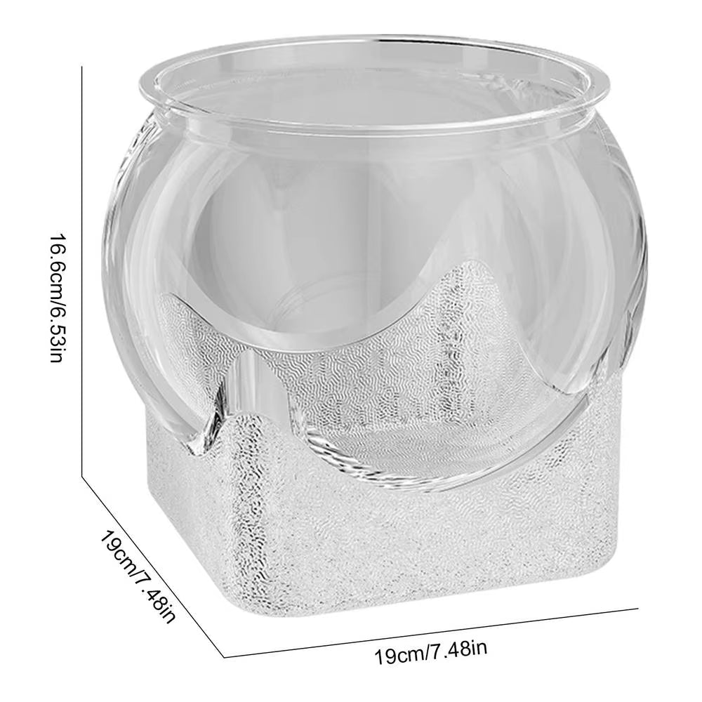 Clear Transparent round Fish Tank Aquarium Micro-Landscape Resistant Falling Desktop Ecologicals Transparent Fish Tank