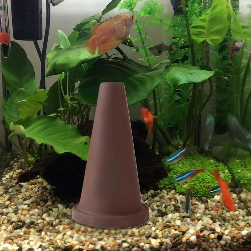 Fish Aquarium Decor Pottery Clay Cone Angel Fish Slate Fish Breeding Cones Cave Fish Ornament Hideaway Fish Tank Decoration For