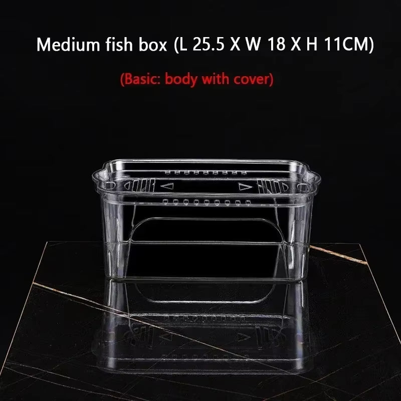 Aquarium 5L/15L Fish Tank High-Definition Acrylic with Lid Turtle Feeding Box Glass Container Aquarium Accessories Fish Tank
