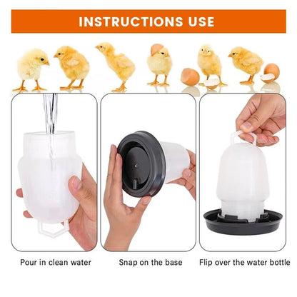 Poultry Automatic Drinker Bucket Chicken Feeder Barrel Quail Chicken Farm Bucket Water Supply Water Drinking Coop V3L3