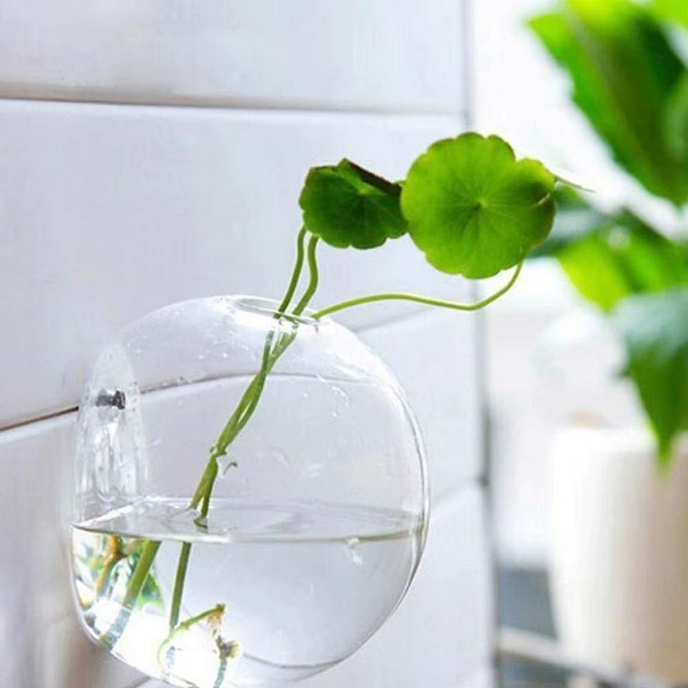 Wall-Hanging Fish Bowl Acrylic Plexiglass Fish Bowl Aquarium Vase Flower Ornament Fish Tank Home Fish Plant Tank Pet Clear Y6R2