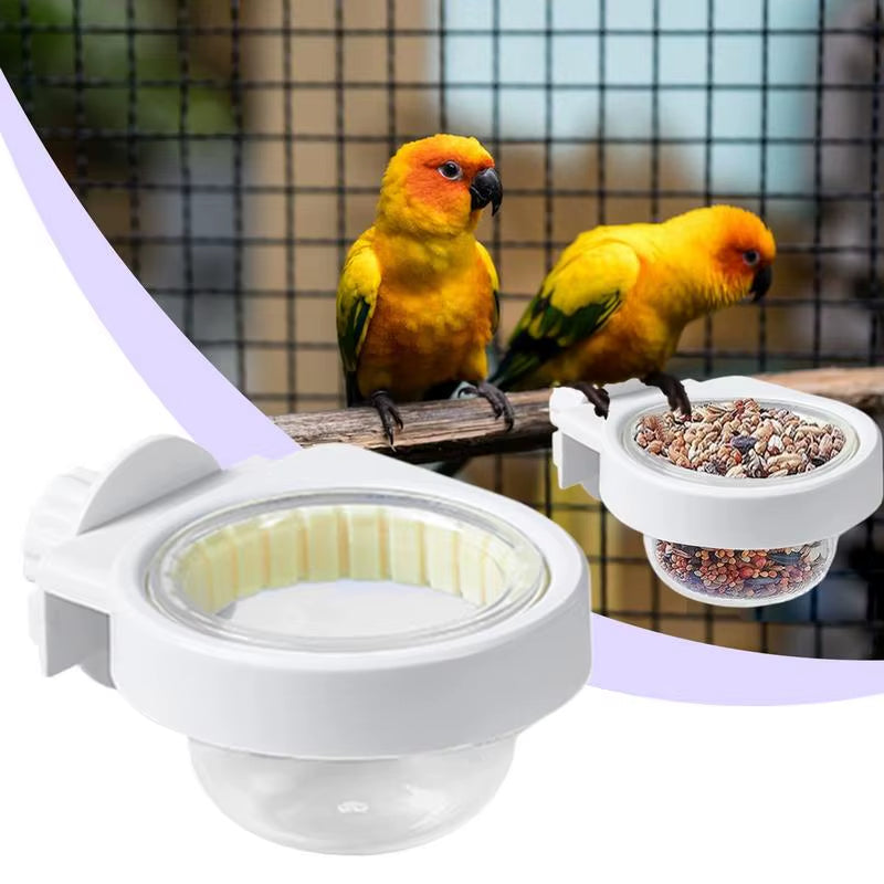 Bird Bowls for Cage Detachable Bird Feeding Dishes Chinchilla Cage Accessories Watering Supplies Water Bowls with Clamp For