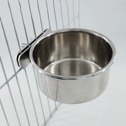 Birds Hanging Cage Bowl Stainless Steel Pet Birds Dish Cup Anti-Turnover Feeding Food Drinking Feeder for Parakeet Lovebird