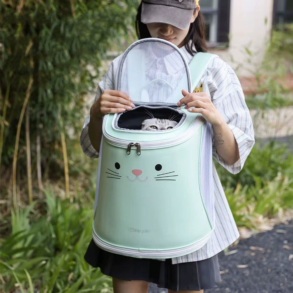 Creative Pet Backpack Carrier Waterproof Breathable Pet Carrier Backpack Hands-Free Durable Travel Puppy Bags Outdoor