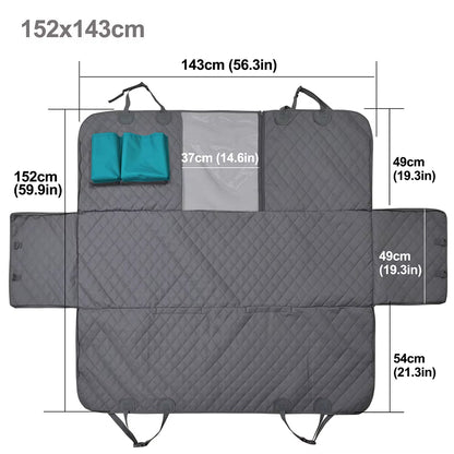 Dog Carriers Waterproof Rear Back Pet Dog Car Seat Cover Mats Hammock Protector with Safety Belt for Car and Large Suvs, Trucks