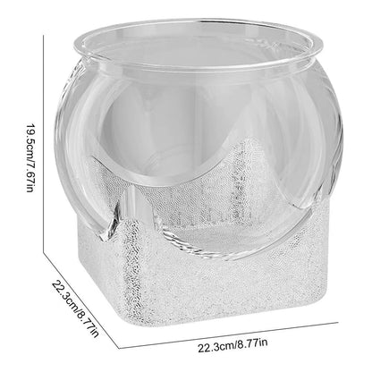 Clear Transparent round Fish Tank Aquarium Micro-Landscape Resistant Falling Desktop Ecologicals Transparent Fish Tank