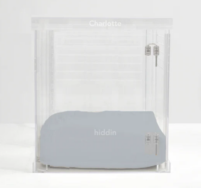 Monogram Clear Dog Crate | Silver Latch | Large