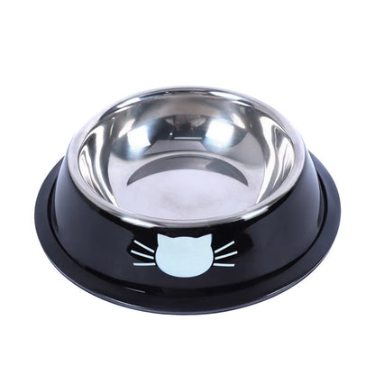 Anti-Dumping Cat Bowl Steel Pet Bowl Non-Slip Base Spine Easy-To-Clean Tool Dog Protection Feeding Bowl Neck Pet G0C5