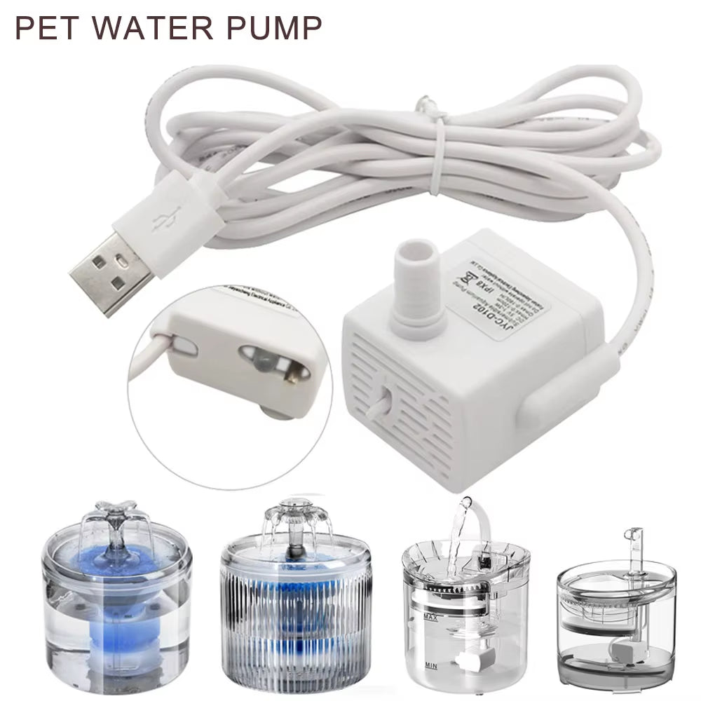 Pet Water Fountain Anti-Dry Burning Motor Water Pump for Cat Flowers Drinking Bowl Water Dispenser Aquarium Fish Fountain