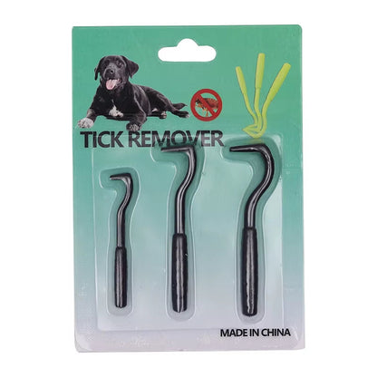 3Pcs/Set Pet Tick Removal Tool Kit Plastic Flea Scratching Hook Remove Tweezers Clip Pet Treatment Cramp Puppy Grooming Supplies