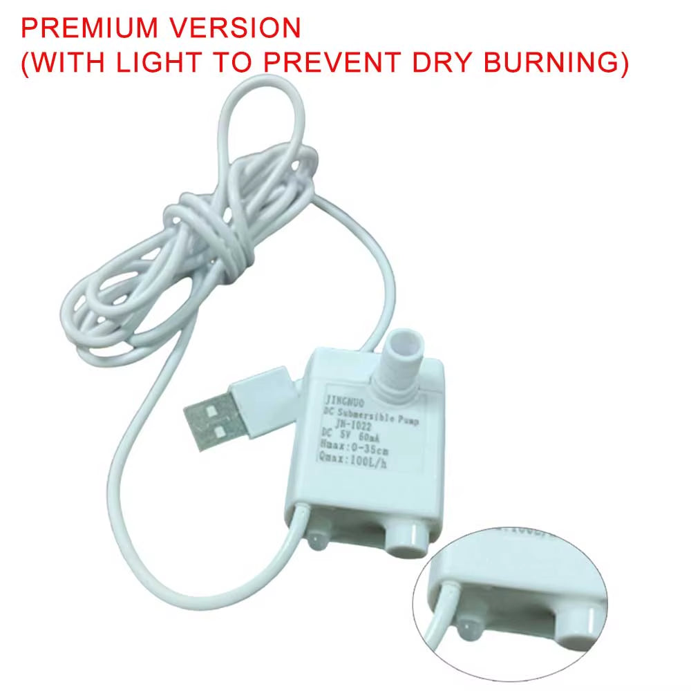 Pet Water Fountain Anti-Dry Burning Motor Water Pump for Cat Flowers Drinking Bowl Water Dispenser Aquarium Fish Fountain