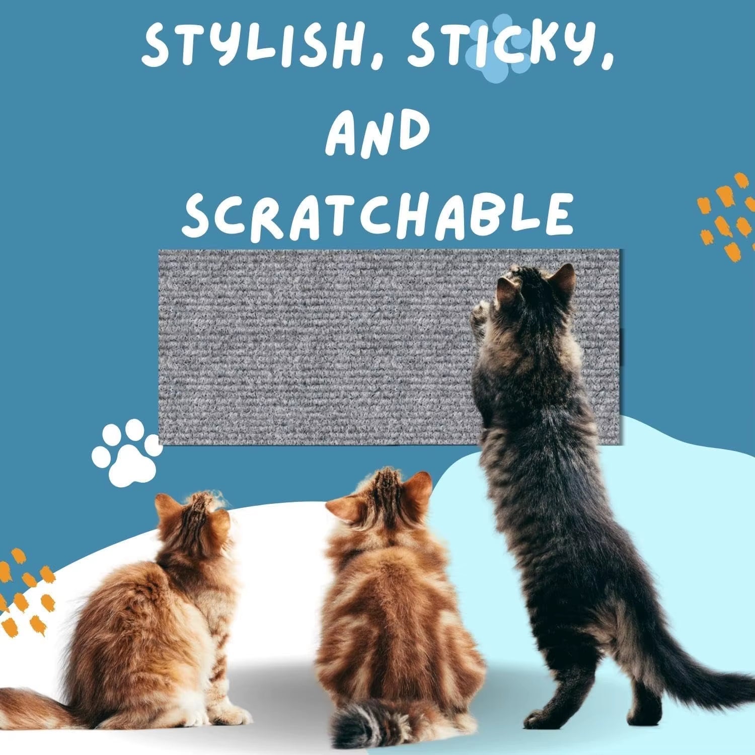 Cat Scratching Mat 30Cmx60Cm Cat Carpet with Self-Adhesive Trimmable Cat Scratching Post Carpet, Cat Scratch Furniture Protector